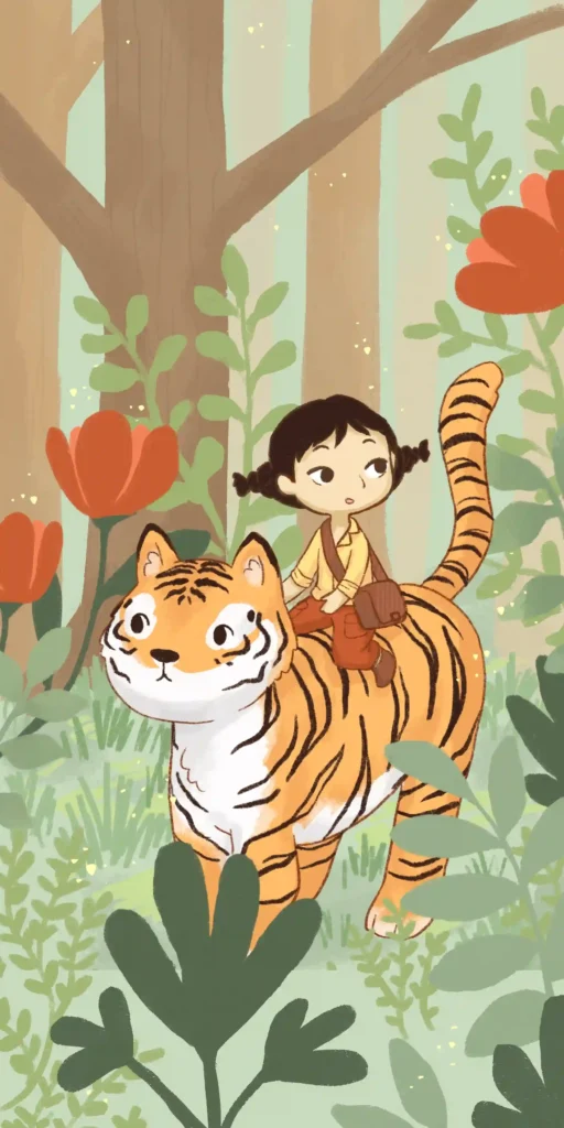 girl on tiger adventure